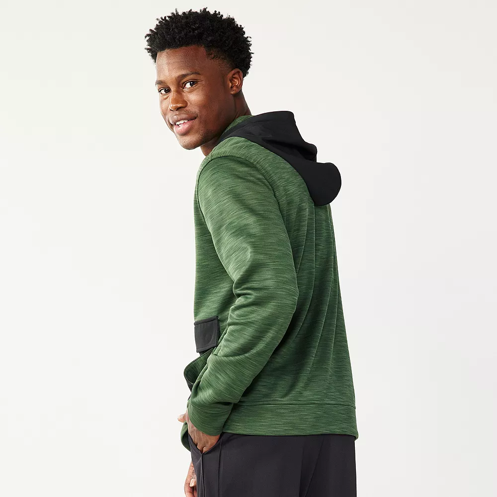 Men's Tek Gear® Performance Fleece Mixed Media Pullover Hoodie 4 Men's Tek Gear® Performance Fleece Mixed Media Pullover Hoodie - Image 2