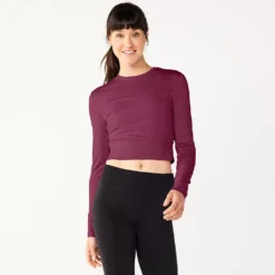 Women's Tek Gear® Ruffle Cutout Crop Tee
