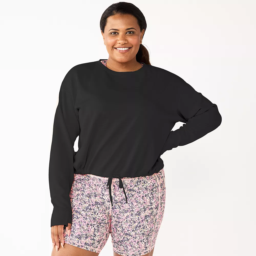 Plus Size Tek Gear® Stretch Fleece Cinched-Waist Top 3 Plus Size Tek Gear® Stretch Fleece Cinched-Waist Top