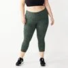 Plus Size Tek Gear® Essential High-Waisted Capri Leggings 1 Plus Size Tek Gear® Essential High-Waisted Capri Leggings -Tek Gear Fashion 6264904 Olive Cheetah
